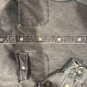 RRL grey/ black denim work shirt